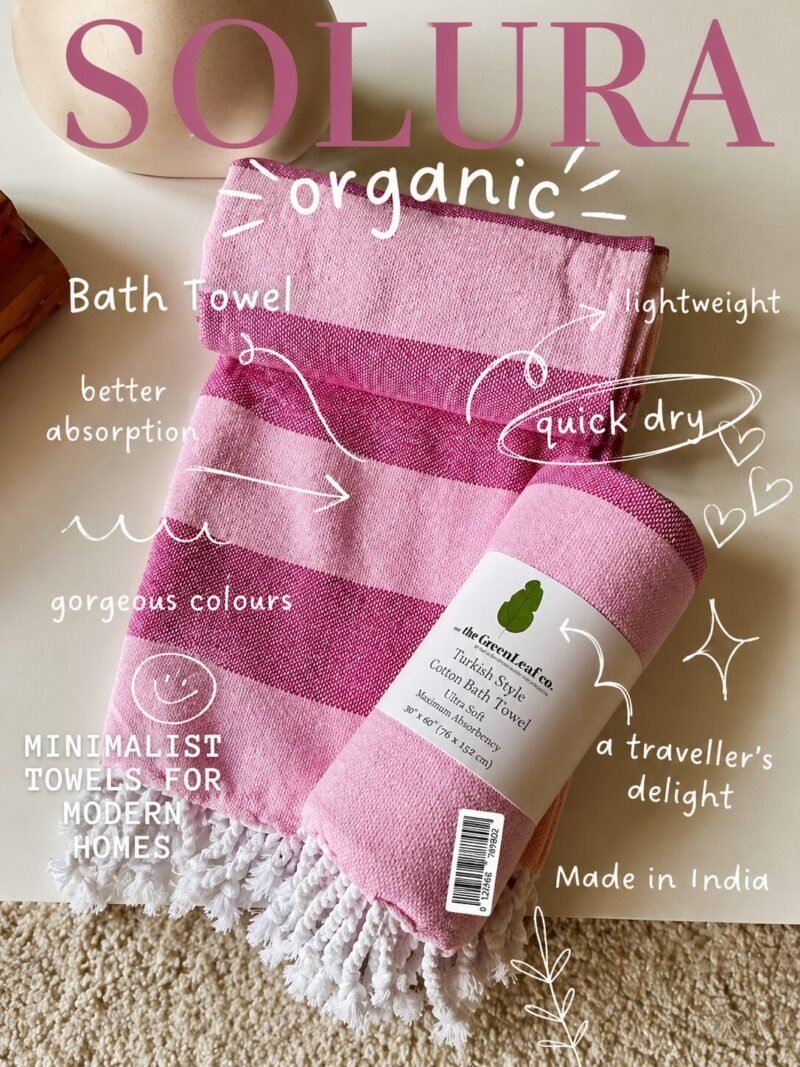 “Orchid Pink” Organic Cotton Bath Towel | AIRDROP Tech | Soft, Stylish & Gifting-Ready