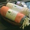 “WaterMelon Grey” – Luxe Stripe Towel | AIRDROP SoftTech™ | Handmade Elegance