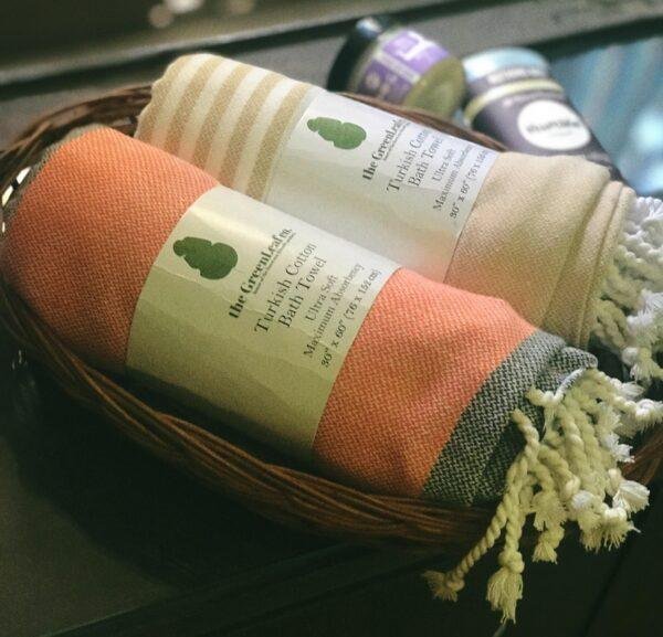 “WaterMelon Grey” – Luxe Stripe Towel | AIRDROP SoftTech™ | Handmade Elegance