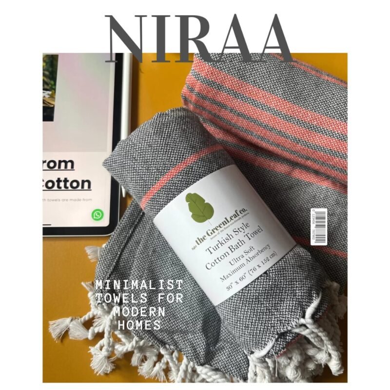 'Niraa' – Luxe Stripe Towel | AIRDROP SoftTech™ | Handmade Elegance