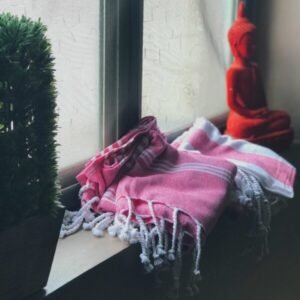 Organic Cotton Bath Towel | with AIRDROP Technology || Vintage Bloom Collection – ‘Rose Pink’