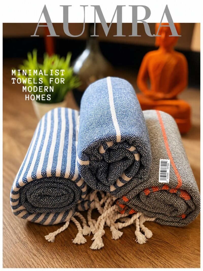 AUMRA – Luxe Stripe Towel set of 3 | AIRDROP SoftTech™ | Handmade Elegance |
