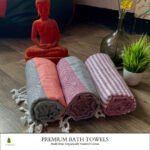Organic Cotton Bath Towels | with AIRDROP Technology | Ultra Soft || Super Saver Combo | Pack of 3 ( His + Hers + Guests) – ”A Touch of Elegance 2”