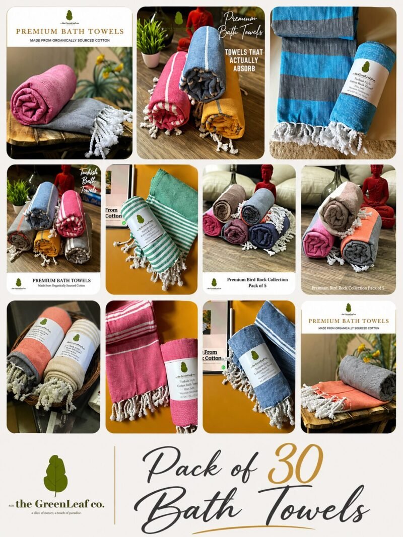 Organic Cotton Bath Towels | with AIRDROP Technology ||  Super Saver Pack of 30 Bath Towels |