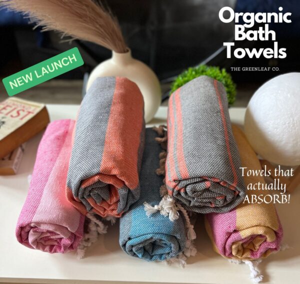 Organic Cotton Bath Towels | with AIRDROP Technology | Family Gift Pack of 5- ‘Wild Flowers’