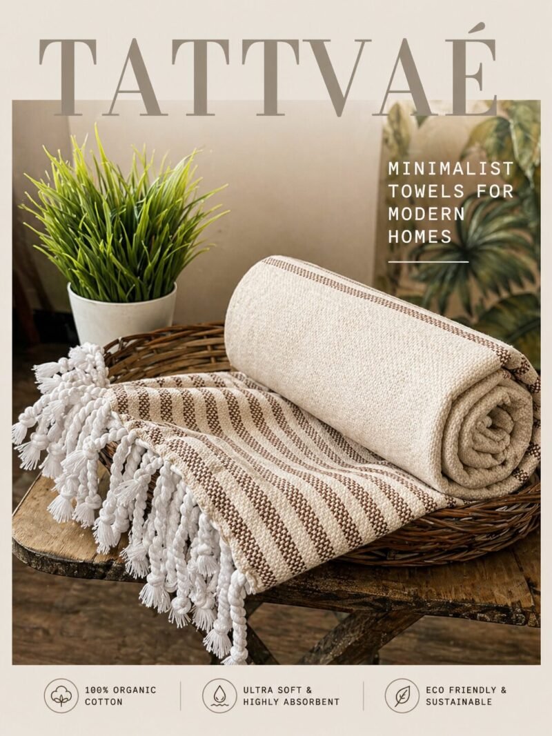 Elegant Beige | Premium Organic Towel with AIRDROP Tech™