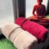 Ultra Premium | Ultra Soft | Egyptian Cotton Hand/Face Towels with zero twist | ''Red Impacts'' - Pack of 2