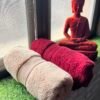 Ultra Premium | Ultra Soft | Egyptian Cotton Hand/Face Towels with zero twist | ''Red Impacts'' - Pack of 2