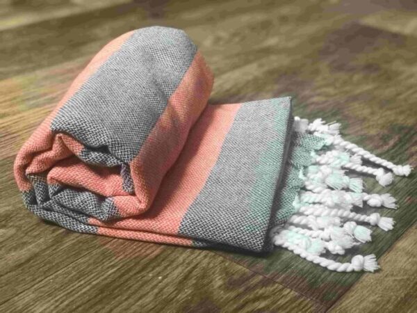 Organic Cotton Bath Towel | with AIRDROP Technology || Stripe Goodness Collection – ‘Watermelon Grey’ - Image 6