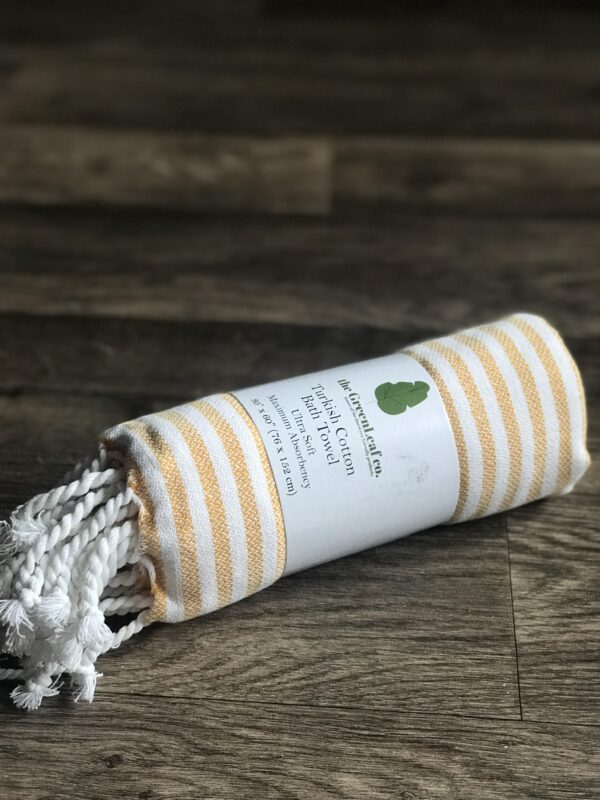 | Organic Cotton Bath Towels | with AIRDROP Technology -- Stripe Goodness – ‘Summer Daffodil’ - Image 4