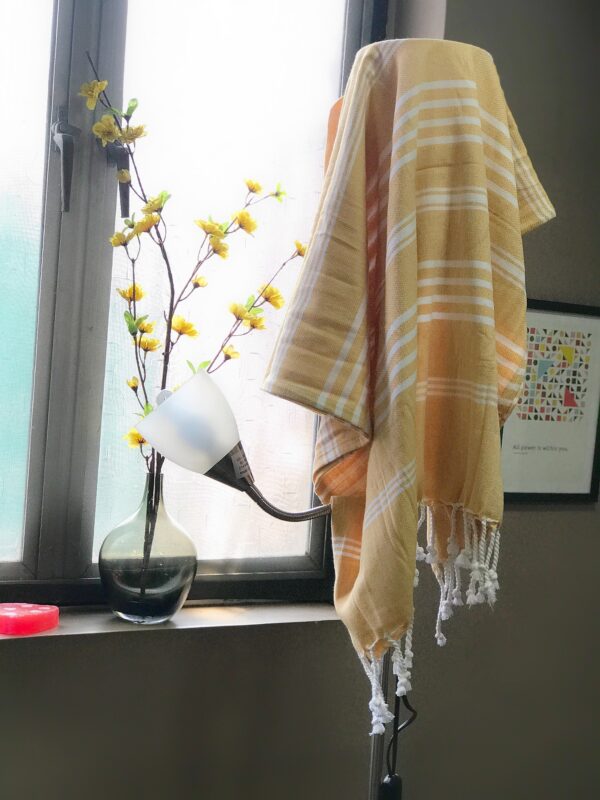 | Organic Cotton Bath Towels | with AIRDROP Technology -- Stripe Goodness – ‘Summer Daffodil’ - Image 9