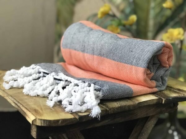 “WaterMelon Grey” – Luxe Stripe Towel | AIRDROP SoftTech™ | Handmade Elegance - Image 3