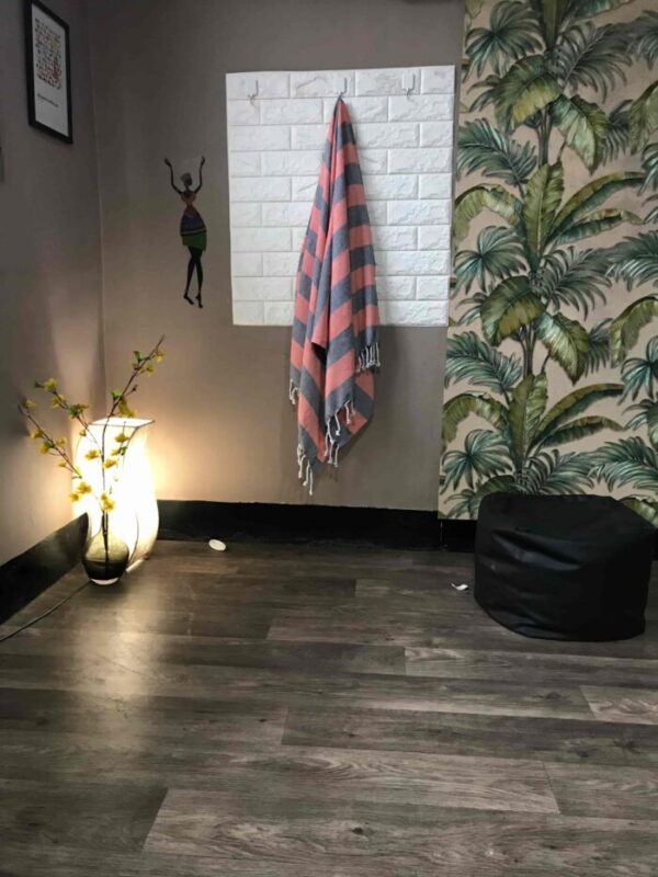 Organic Cotton Bath Towel | with AIRDROP Technology || Stripe Goodness Collection – ‘Watermelon Grey’ - Image 2