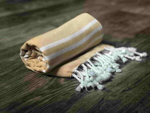 | Organic Cotton Bath Towels | with AIRDROP Technology -- Stripe Goodness – ‘Summer Daffodil’ - Image 3