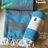 Turkish Bath Towels (13) Aqua Blossom | Premium Organic Towel with AIRDROP Tech™