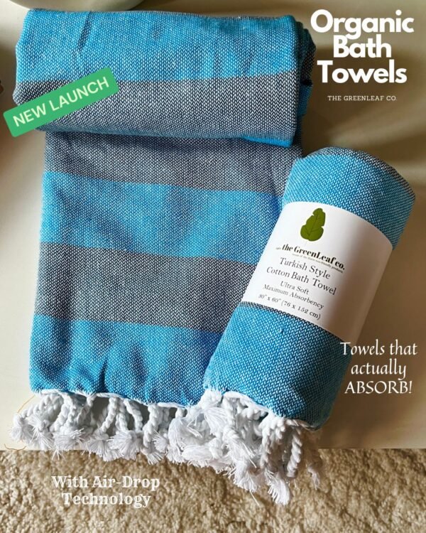 Turkish Bath Towels (13) Aqua Blossom | Premium Organic Towel with AIRDROP Tech™